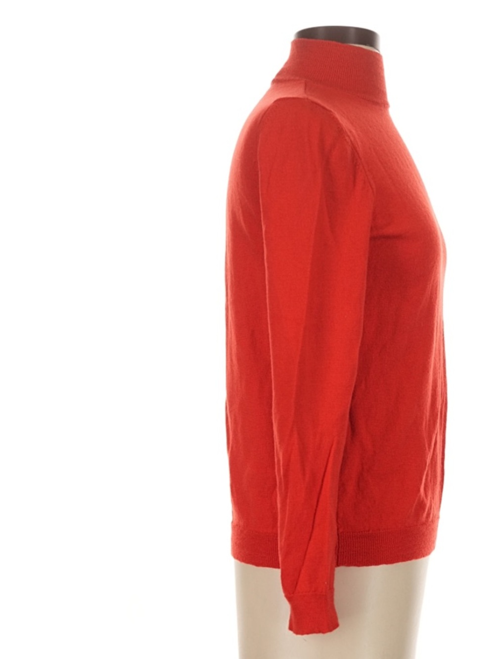 Sezane Jacob Jumper Cherry Red merino Wool Ribbed Fitted Sweater XS - Picture 5 of 7